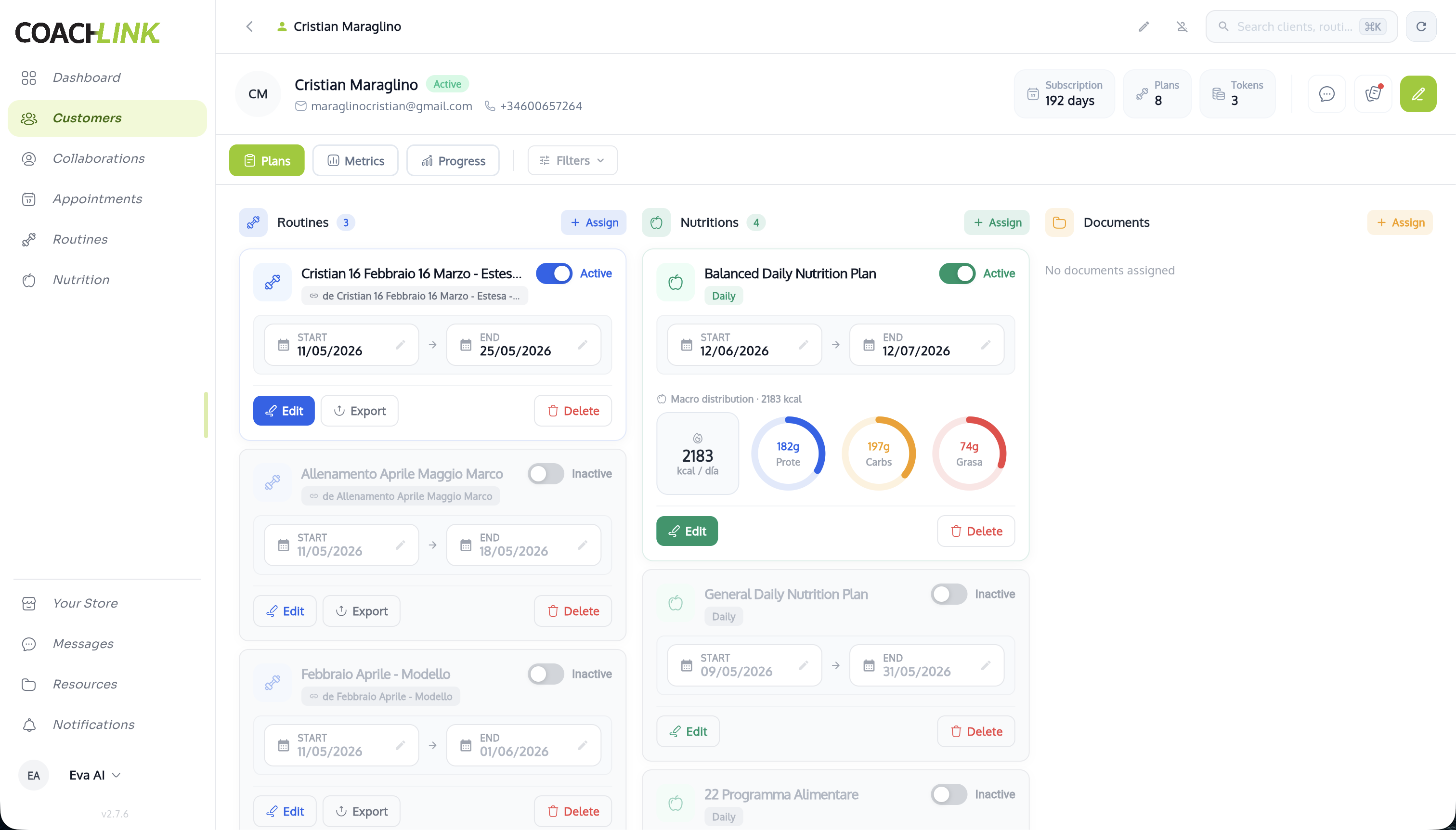 Progress metrics